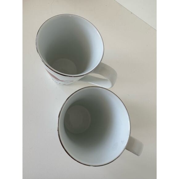 Vintage St Nicholas Square mugs, Santa, HoHoHo, Fa-la-la-la coffee, set of 2 - Picture 3 of 8